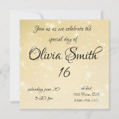 Yellow geometric background with floral graphic 招待状 (裏面)