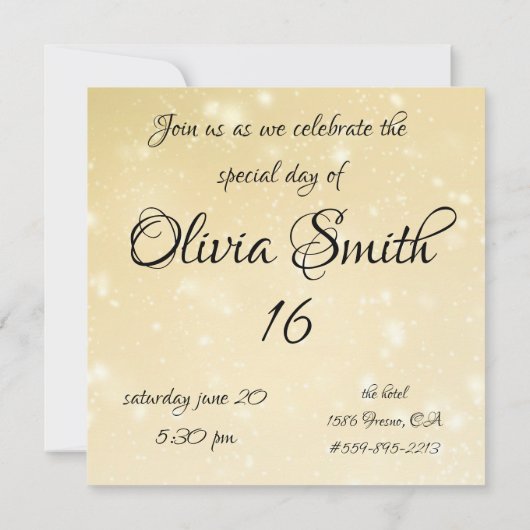 Yellow geometric background with floral graphic 招待状 (裏面)