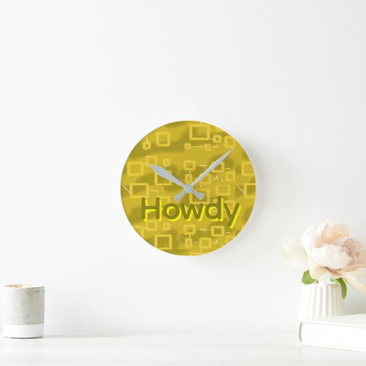 Yellow Geometric Wall Clock ラウンド壁時計 (ホーム)
