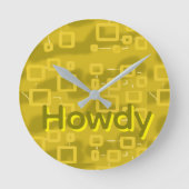 Yellow Geometric Wall Clock ラウンド壁時計 (正面)