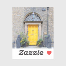 Yellow Georgian Door in Dublin