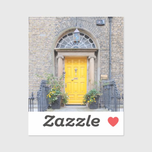 Yellow Georgian Door in Dublin シール (シート)