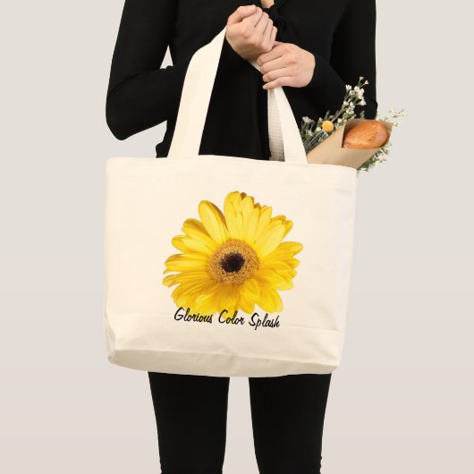Yellow Gerber Daisy Close Up Photograph ラージトートバッグ (正面(商品))