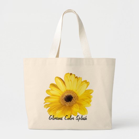 Yellow Gerber Daisy Close Up Photograph ラージトートバッグ (正面)