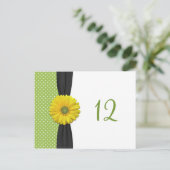 Yellow Gerbera Daisy Table Number Card ポストカード (スタンド正面)