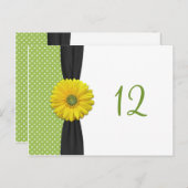 Yellow Gerbera Daisy Table Number Card ポストカード (正面/裏面)