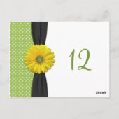 Yellow Gerbera Daisy Table Number Card ポストカード (裏面)