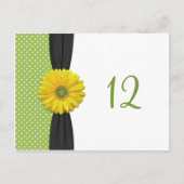 Yellow Gerbera Daisy Table Number Card ポストカード (正面)
