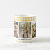 Yellow Gingham 3 Photo コーヒーマグカップ (中央)