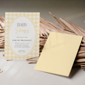 Yellow Gingham Baby Shower Invitation 招待状