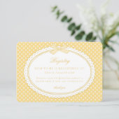 Yellow Gingham Coquette Bow Baby Registry エンクロージャーカード (スタンド正面)