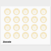 Yellow Gingham Coquette Bow Baby Shower Seal ラウンドシール (シート)