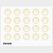 Yellow Gingham Coquette Bow Baptism Envelope Seal ラウンドシール (シート)