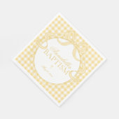 Yellow Gingham Coquette Bow Baptism Table Decor スタンダードランチョンナプキン (角)