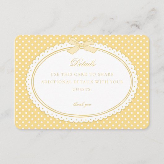 Yellow Gingham Coquette Bow Details Card エンクロージャーカード (正面)