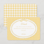 Yellow Gingham Coquette Bow Details Card エンクロージャーカード (正面/裏面)