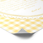 Yellow Gingham Coquette Bow Diaper Thoughts Baby ポスター (角)
