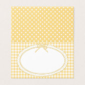 Yellow Gingham Coquette Bow Place Card Table Decor (外部フラット)