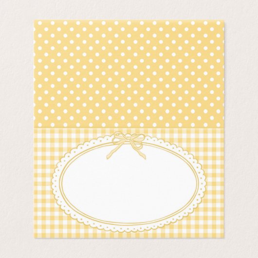 Yellow Gingham Coquette Bow Place Card Table Decor (外部フラット)