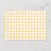 Yellow Gingham Coquette  Diaper Raffle エンクロージャーカード (裏面)