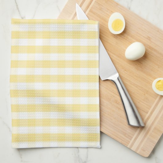 Yellow Gingham kitchen towel キッチンタオル (四つ折り)