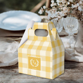 Yellow Gingham Monogram Crest フェイバーボックス