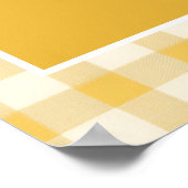 Yellow Gingham Monogram Crest Wedding Welcome ポスター (角)