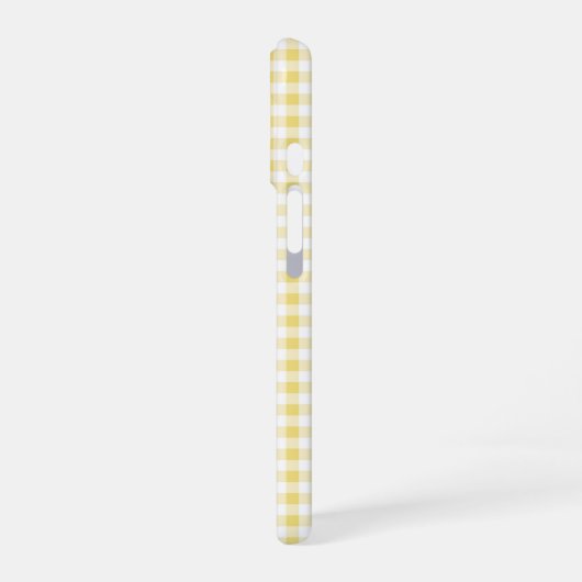 Yellow Gingham Phone Case iPhone 16ケース (左側面)