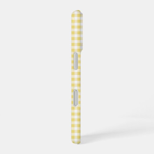 Yellow Gingham Phone Case iPhone 16ケース (右側面)