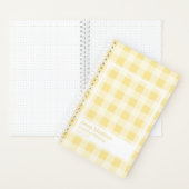 Yellow Gingham Plaid Transparent Frame Notebook ノートブック (内側)