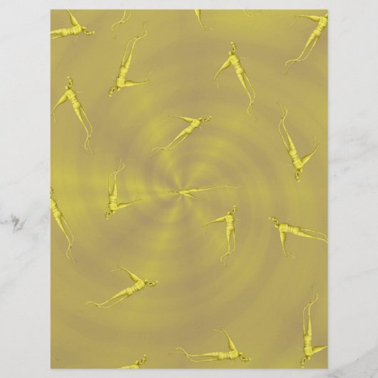 Yellow Ginseng Man Scrapbook Paper 2-Sided Page (正面)