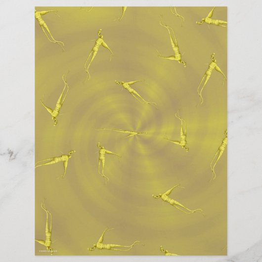 Yellow Ginseng Man Scrapbook Paper 2-Sided Page (裏面)