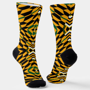Yellow Gold Afro Pop Kente Style Socks ソックス
