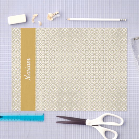 Yellow Gold Geometric White 薄葉紙 (クラフト)