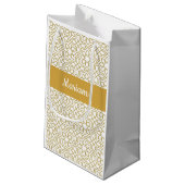 Yellow Gold Geometric White Monogram Name スモールペーパーバッグ (裏面アングル)