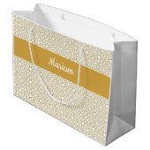 Yellow Gold Geometric White Monogram Name ラージペーパーバッグ (裏面アングル)