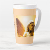 Yellow Gold Orange Angel Serenity Prayer Latte Mug カフェラテマグ (右アングル)