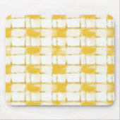 Yellow Gold White Plaid Stripes マウスパッド (正面)