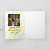 Yellow golden photo 30th wedding anniversary name  カード (内部)