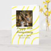 Yellow golden photo 30th wedding anniversary name  カード (黄色い花)