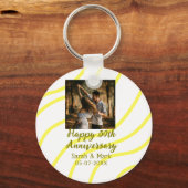Yellow golden photo 30th wedding anniversary name キーホルダー (正面)