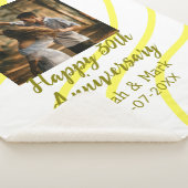 Yellow golden photo 30th wedding anniversary name  シェルパブランケット (3/4)