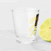 Yellow golden photo 30th wedding anniversary name  ショットグラス (左)