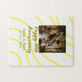 Yellow golden photo 30th wedding anniversary name  ジグソーパズル (横)