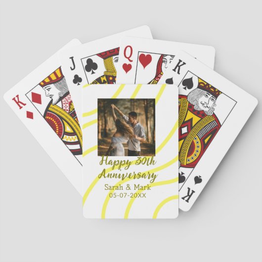 Yellow golden photo 30th wedding anniversary name  トランプ (裏面)