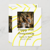 Yellow golden photo 30th wedding anniversary name  ポストカード (正面/裏面)