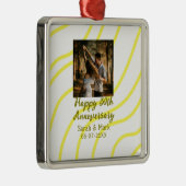 Yellow golden photo 30th wedding anniversary name  メタルオーナメント (右)