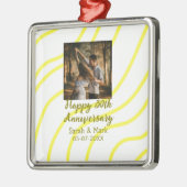 Yellow golden photo 30th wedding anniversary name  メタルオーナメント (左)