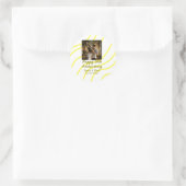 Yellow golden photo 30th wedding anniversary name  ラウンドシール (バッグ)