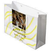 Yellow golden photo 30th wedding anniversary name  ラージペーパーバッグ (正面アングル)